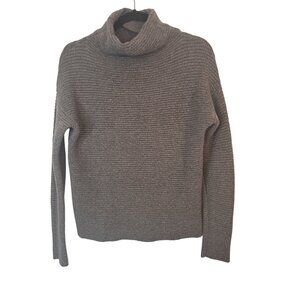 Madewell XXS Turtleneck Sweater Brown Taupe Ribbed Knit Wool Blend